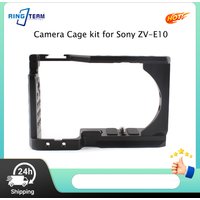 Camera Cage for Sony ZV-E10 Aviation-Grade Aluminum Alloy Rig with Expansion Ports for Vlog Filmmaking