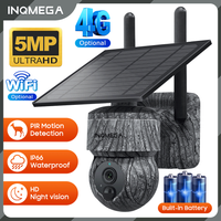 INQMEGA 5MP 4MP WIFI Drahtlose PTZ Solar Kamera 4G SIM Mit Solar Panel Zwei-wege Audio Sicherheit Schutz CCTV Kamera Batterie Cam