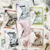 15PCS Scrapbook PET Sticker Scrapbooking Decoration Collage Junk Journal Aesthetics DIY Creative Stickers