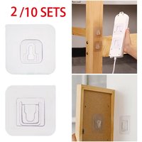 2/10PCS Double-Sided Adhesive Wall Hooks Strong Hanging Hooks Transparent Bathroom Organizer Wall Storage Holder Kitchen Tools