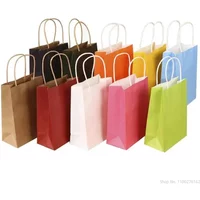 10/60/80pcs/lot Black Paper Bag with Handle Wedding Party Favor Paper Gift Bags 21*15*8cm