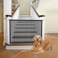 1pc New Household Practical No Drilling Folding Breathable Mesh Fence Pet Dog Fence Equipped with 4 Hooks Pet Isolation Net