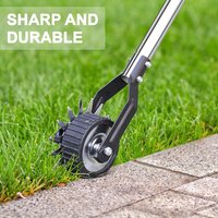 171cm Adjustable Stainless Steel Lawn Edger - Manual Wheeled Garden Tool for Precision Edging & Flower Bed Maintenance