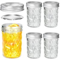Mason Jars 8 OZ, 240ml Canning Jars Jelly Jars With Regular Lids, Ideal for Jam, Honey, Wedding Favors, Shower Favors