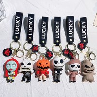 Disney The Nightmare Before Christmas Car Keychain Cute Unique Halloween Jack-o'-Lantern Keychain Bags Accessories