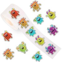 100-500pcs Laser Monster Halloween Stickers Party Halloween Gift Wrapping Label Scrapbook Cartoon Stationery Stickers