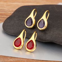Nidin Korea Popular Waterdrop Shape Irregular Geometric Shine Zircon Drop Earrings For Women Fashion Female Ear Jewelry Gifts