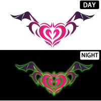 Angel Wings Chest Female Abdominal Sexy Temporary Stickers Colorful Night Light Waterproof Sweatproof Charm Tattoo Stickers