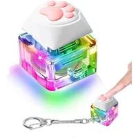 Mechanical Switch Keychain Keyboard Key Chain Cat's Paw Fidget Toys for Adults and Kids Stress Relief Fingertip Gadget