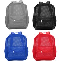 Mesh Backpack Heavy Duty Lightweight Large Capacity Washable See Through Backpack for Swimming Beach Sports See Through Backpack
