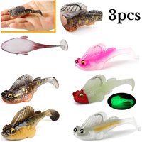 3pcs Silicone Dark Sleeper Wobbler Soft Fishing Lure 10g 14g 20g Sinking Soft Lure Jig Hook Swimbaits Bass Shad for Perch Tackle