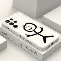 Line Man Handyhülle für Samsung Galaxy S25 S24 S23 S22 S21 S20 Ultra Plus FE S10 Note 20 Ultra 10 9 Plus Cover