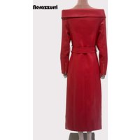 Nerazzurri Spring Autumn Long Elegant Soft Fitted Pu Leather Party Evening Midi Dresses Women Belt Zipper Off Shoulder Clothes