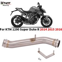 Système d'échappement Slip-On en acier inoxydable pour KTM 1290 Super Duke R 2014 2015 2016 avec tube intermédiaire Espace Moto