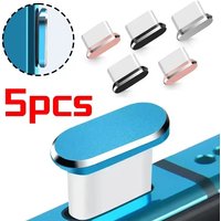 2/5Pcs Type-C Dust Plugs USB Charging Port Protector for Samsung Xiaomi Huawei Universal Phones Charging Port Dust Cover Caps