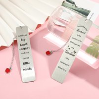 Little Apple Pendant Book Mark Gifts Metal Bookmarks School Supplies Stationery Reading Mark for Teacher Student Women and Men