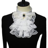 Victorian Vintage Lace Neck Ruff Ruffle Collar Layered Clown Neck Collar Tie Cosplay Costumes Accessories
