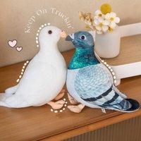 Soft Material Simulated Pigeon Plush Toy Lifelike Eyes White Pigeon Color Realistic Pigeon Plush High Quality Stuffed Animals