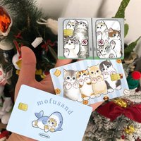 Popular Cute Cat M-Mofusand Anime Front Cover Film Sticker Skin For Credit Debit Card Small Large Chip