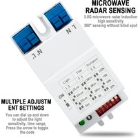5.8GHz Microwave Radar Sensor High-Sensitivity Human Motion Detector Sensor Switch AC90-265V for Home Automation Sensor Lighting