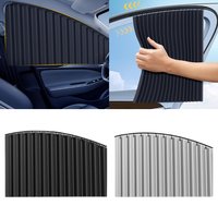2/4Pcs Car Sun Shade Side Window Curtain Pure Cloth Foldable Anti-UV Heat Insulation Front Glass Sunshade Cover Auto Accessories