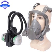 6800 Full Face Gas Mask Electric Air Purifying Device Chemical Respirator For Work Safety Polishing Welding Spraying Protection