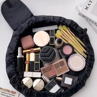 Drawstring Cosmetic Bag for Women Waterproof Travel Makeup Organizer Portable Toiletry Storage Case