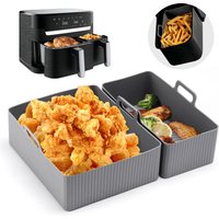 2pcs Set Silicone Air Fryer Mat AirFryer Baking Pan Mold Reusable Oven Baking Tray Pad Non-stick Basket Liners Pot Kitchen Tool