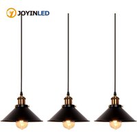 JOYINLED Industrial Chandelier Vintage Retro Black Pendant Light Shade Loft Iron Umbrella Kitchen Bar Hanging Ceiling Light