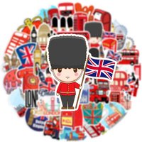 AliExpress NONE 50Pcs Red Buildings in London Graffiti Stickers Water Bottle Laptop Phone Bicycle Luggage Case Skateboard Children Adult Sticker
