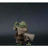 13cm Plastic Star Wars Mandalorian Master YODA with Sword Action Figure Toys