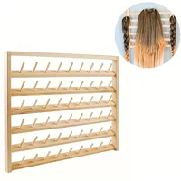 DIY Home Spindle Rack Wall Hanging Wooden Spool Sewing Thread Rack Storage Rack Hair Accessories Wig Display Organizer