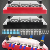 M6 12V Terminal Block Bus Bar 1/4 Inch Stud 150A Electrical Power Distribution Block Bus Bar for Truck Boat Camper RV Caravan