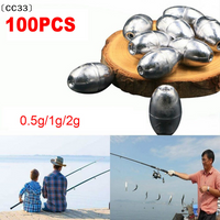 100pcs Olive Shape Fishing Lead Weight Sinker Fall Additional Weight Sinker Fish Tackle Accessories〔CC33〕
