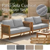 8pcs Leaf Jacquard Sofa Covers Water-repellent Living Room Patio Sofa Seat Couch Slipcover Elastic Universal Sofa Case Home