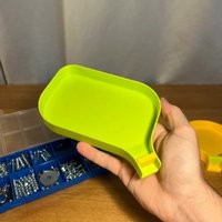 Non-Slip Portable Plastic Sorting Funnel Tray with Barrier Plug, Hardware Small Parts & Tiny Tools Storage Organizer Tray