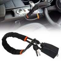 Universal Duty Steering Wheel Lock Anti Theft Cut Resistant Retractable Cable Seatbelt Fastener Universal for Car SUV Protection