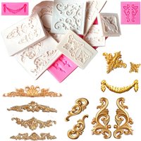Embossed Lace Mold Fondant Silicone Mold Baroque Style Mould 3D Engraving Sugar Cup Cake Decoration Tools Resin Form M637
