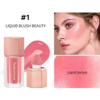 6 Colour Matte Liquid Blush Easy to apply long lasting waterproof blush sponge brush head Eyes lips Makeup Blush Cosmetics