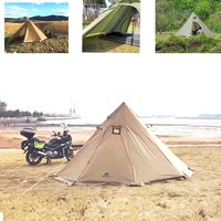 3-4 Person With Inner Backpacking Pyramid Tent With Snow Skirt With Chimney Hole Lightweight Tent Outdoor Camping Trips Hiking