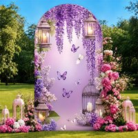 Purple Wisteria Arch Backdrop Cover Party Backdrop Fabric Cover Birthday Party BabyShower PhotoBooth Background Event Decoration