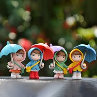 Cute Umbrella Girl Figurine, Creative Car Interior Decoration, Small Home Desktop Ornament, Car Accessories