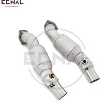 Ecnal Exhaust Downpipe for Ferrari F430 4.3L SS304 Exhaust with Heat Shield High Performance Exhaust-Pipe