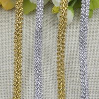 5 m/16,4 Fuß pro Packung, lange goldfarbene, silberne Spitzenbesätze, Bänder, Webkante, perfekt für festliche Dekorationen, handgefertigtes DIY-Nähhandwerk