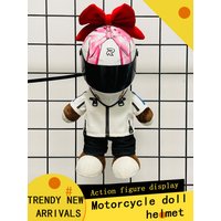 AliExpress NONE Motorcycle bear helmet doll cycling decoration boys and girls gift backpack pendant mini helmet