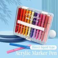 SeamiArt 24/36/60/72 Color Direct-Liquid Acrylic Marker Pen Set Soft Brush Tips for School Painting Drawing Gift Set Art Supplie
