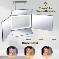 5 Way Mirror for Hair Cutting with LED Light,360 Barber Mirrors with Adjustable Height Brackets,Makeup Mirror for Self Cut