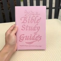 Pink Leather Bible Study Notebook 66 Pages With Colorful Guide And Stickers For Religious Learning And Personal Use