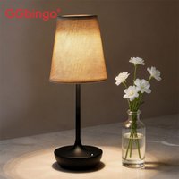 GGBingo New Design Vintage Cloth Lampshade Table Lamp Night Lighting Lamps Beside Light for Bedroom Living Room
