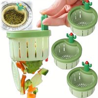 1-5pcs Cactus Sink Drain Strainer Press Automatic Dumping Basket Multi-functional Use Filter Net for Tub Kitchen Waste Collector